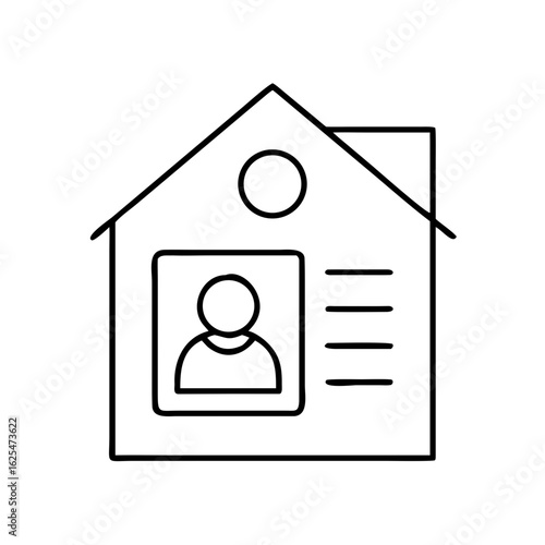 User profile icon inside a house outline