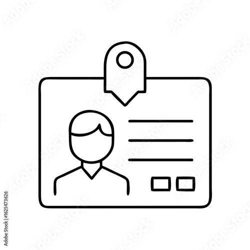 User profile icon with role tag in minimalist design