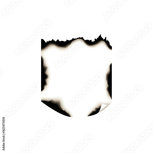 Vector illustration of burnt pad realistic style on white background, damaged item