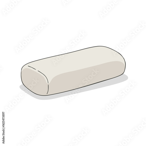 Vector illustration of cotton bolster realistic style on white background, bedding accessory