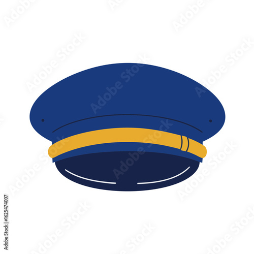 Vector illustration of train conductor hat realistic style on white background, uniform accessory