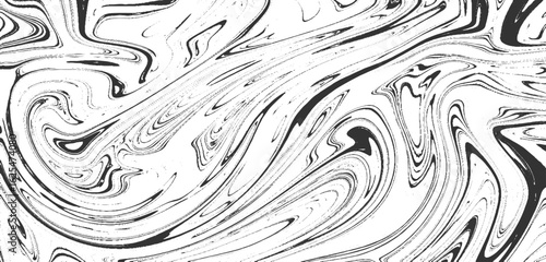 Monochrome marble vector texture. Abstract liquid wavy background. Black and white liquid texture.