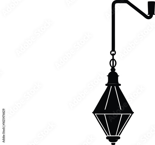 Outdoor Decorative Hanging Lantern with Wall Mount Bracket new 2025 trendy silhouette in white background