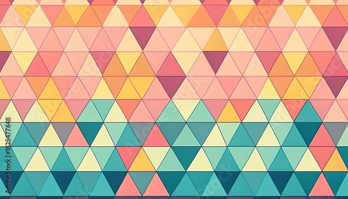pastel triangle seamless geometric pattern with colorful shapes in decorative minimal background