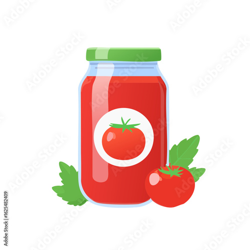 Jar of Tomato Sauce Isolated on a Transparent Background