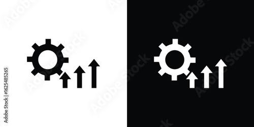 Improvement icon collection. Black and white filled vector illustration.