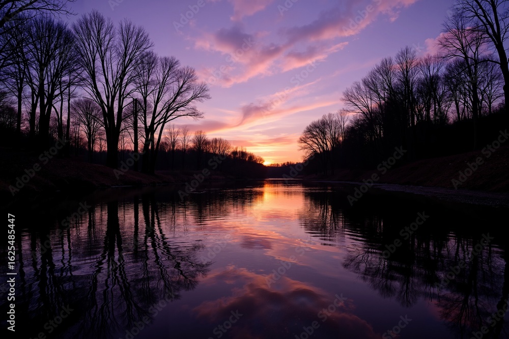Obraz premium Twilight River Glow 
