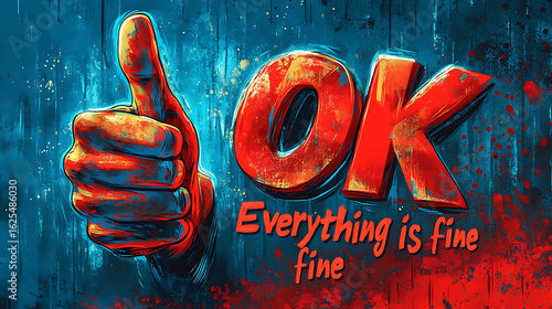 OK - Everything is Fine - Thumbs Up Graffiti Art