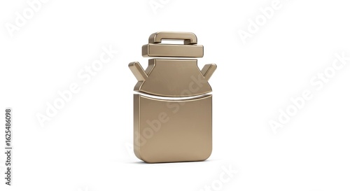 Wallpaper Mural Golden Milk Can Icon: 3D Rendered Dairy Container on White Background Torontodigital.ca