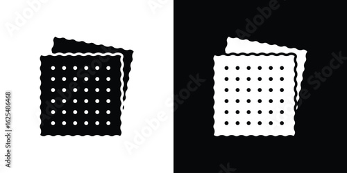 Crackers icon collection. Black and white filled vector illustration.