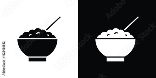 Cereal icon collection. Black and white filled vector illustration.