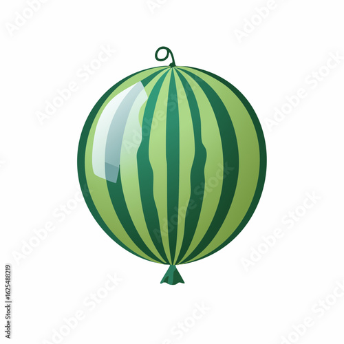 Cartoon Watermelon Balloon Playful Summer Concept on a White Background