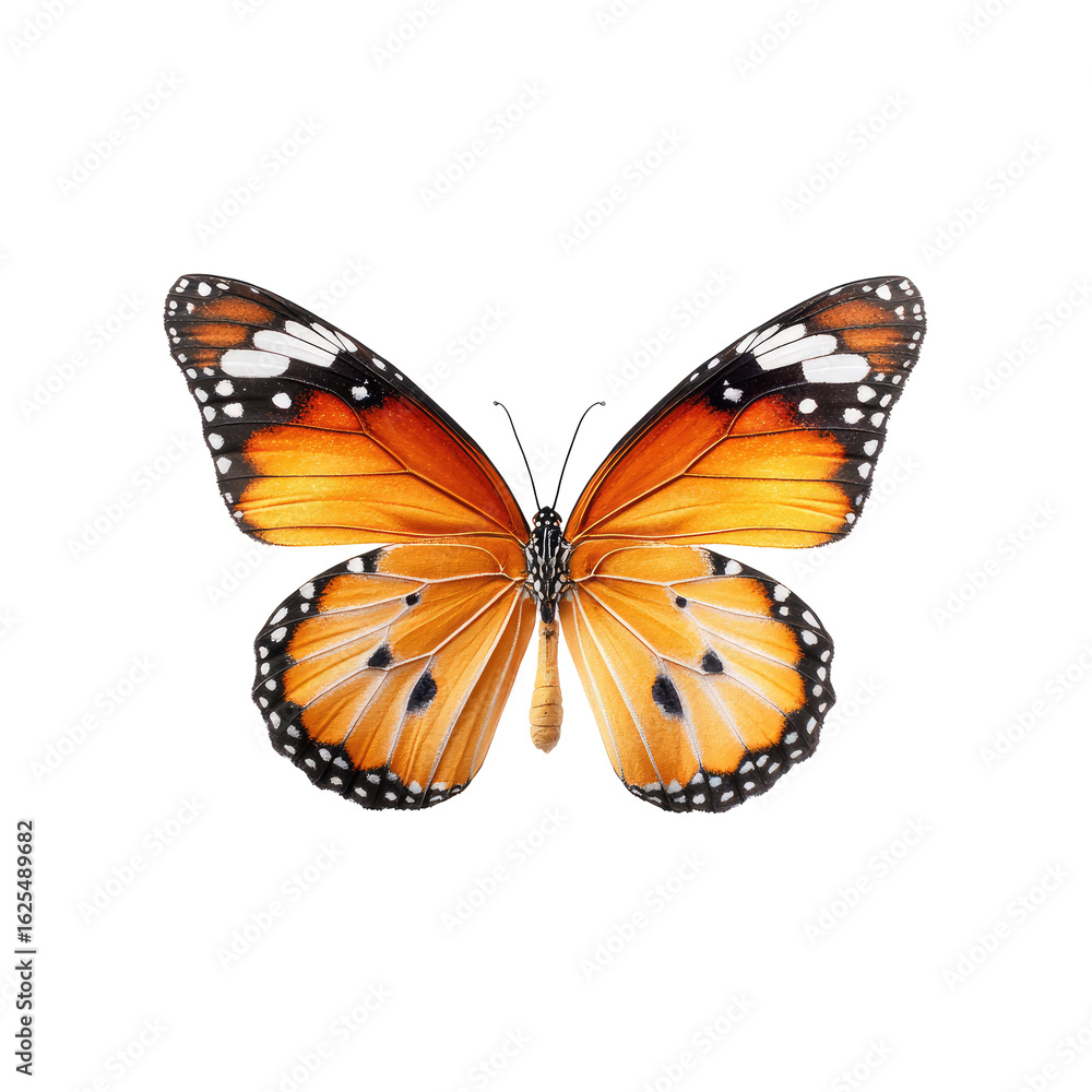 Fototapeta premium Close-up of an orange and white butterfly