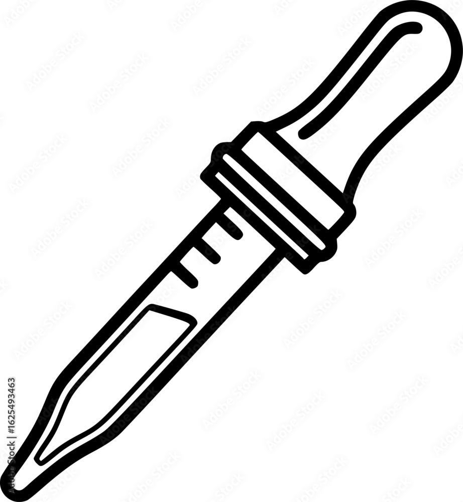 Obraz premium Laboratory pipette outline icon vector 