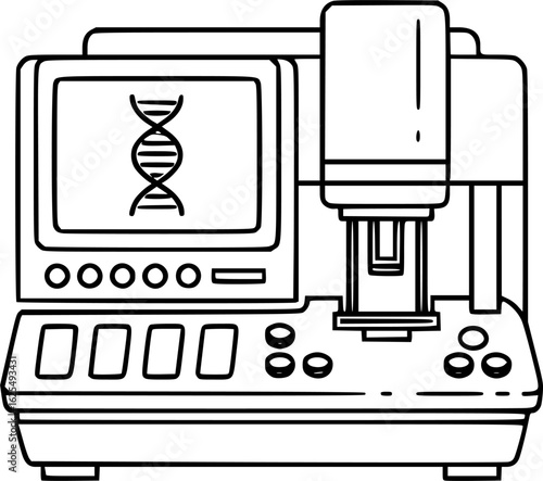 Gene sequencer outline icon vector
