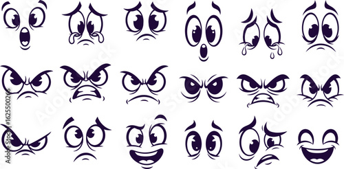 Cartoon facial expression set for animation or emotions design projects and presentations