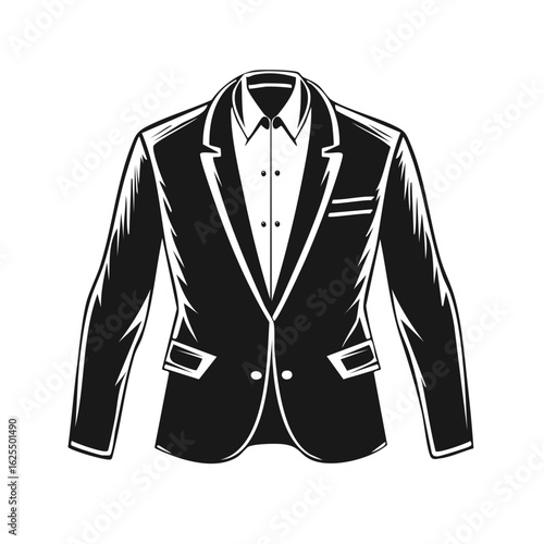 Elegant mens formalwear business attire with classic design graphic illustration