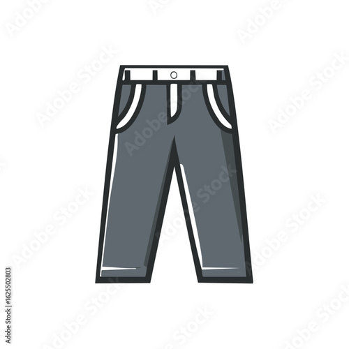 Stylish gray casual trousers with pockets in a simple flat design illustration