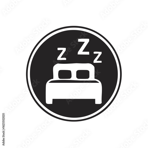 Sleep Icon with Bed and Zzz Symbols