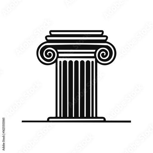 Ionic Column Capital Detail Architectural Element Symbol