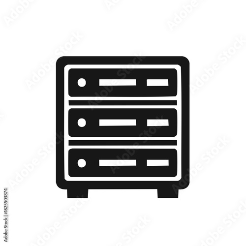 Server Icon Illustrating Data Storage Hardware for Web Hosting Services