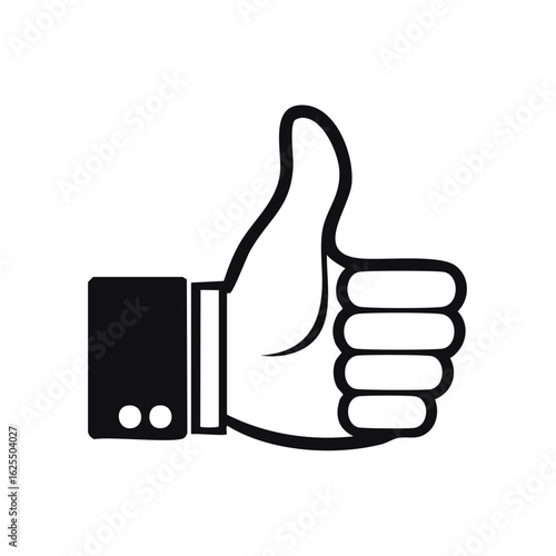 Thumbs Up Hand Gesture in Suit Jacket - Approval and Support Icon