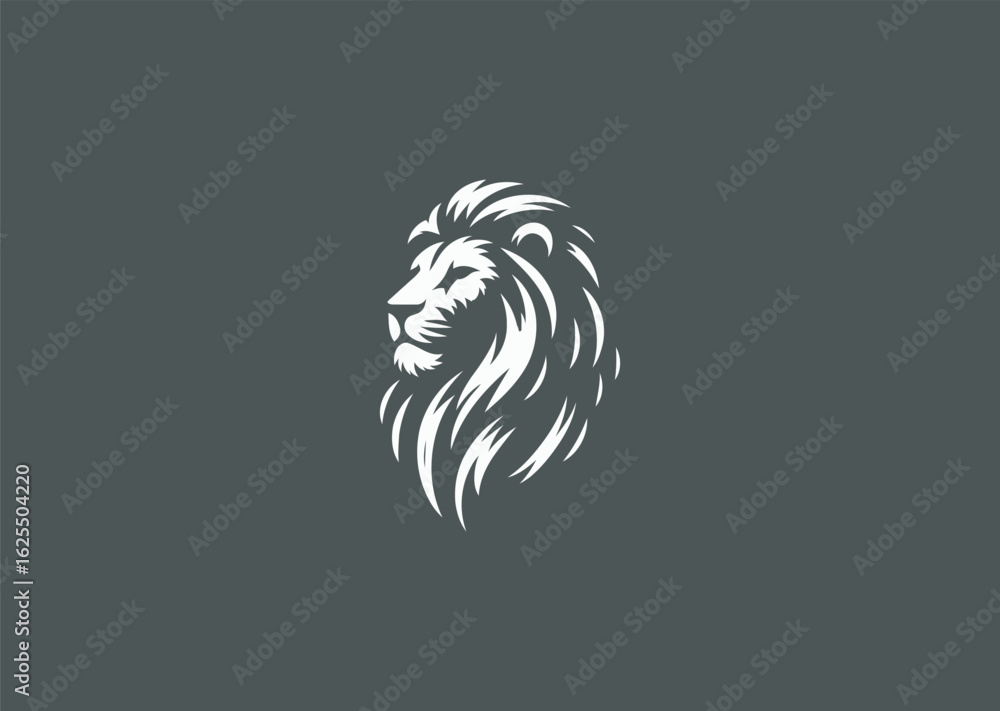 Naklejka premium Lion silhouette logo representing courage, majesty, and bold simplicity.