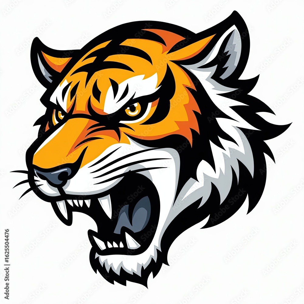 Strong Tiger Head Mascot Logo Strong Tiger Head Mascot Logo