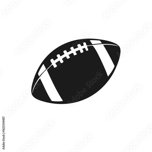 Stylized black and white American football illustration on a clean background