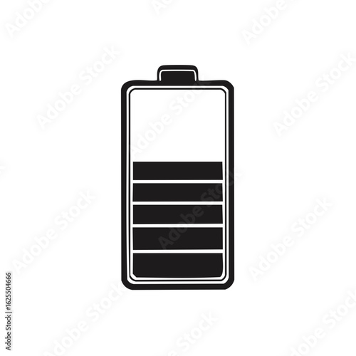 Battery indicator icon showing low energy levels, charging status symbol