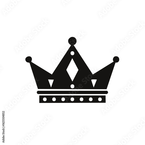 Elegant crown illustration with pointed peaks and a diamond shape on top
