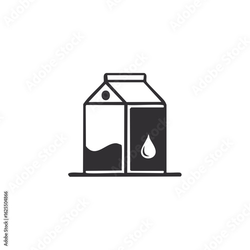 Stylized milk or juice carton icon with internal liquid level and a droplet