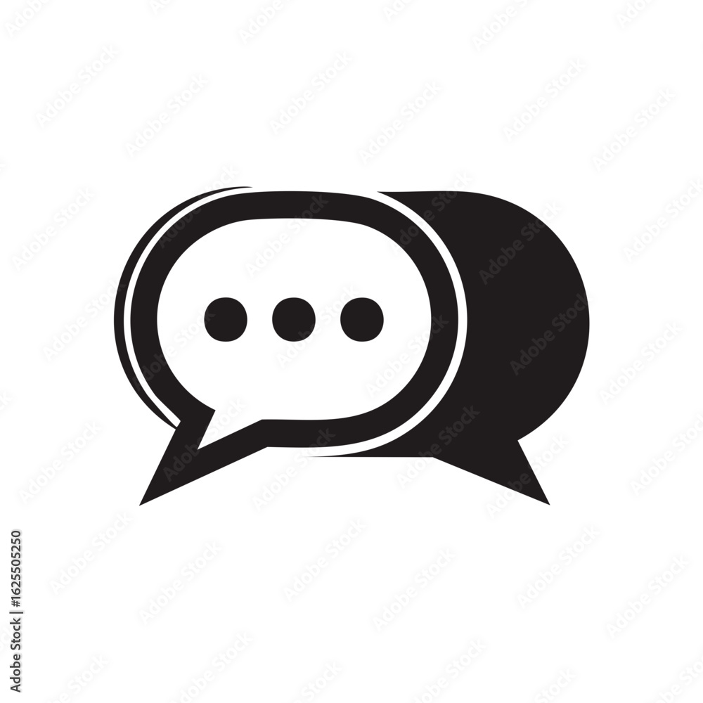 Digital message chat symbol with multiple speech bubbles and text dots Digital message chat symbol with multiple speech bubbles and text dots