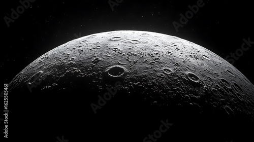 Close-up of the Moon's Cratered Surface A Celestial Landscape
