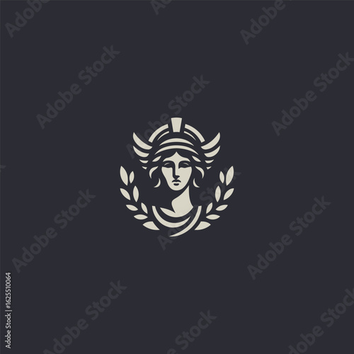 Athena logo in strong and elegant silhouette style.