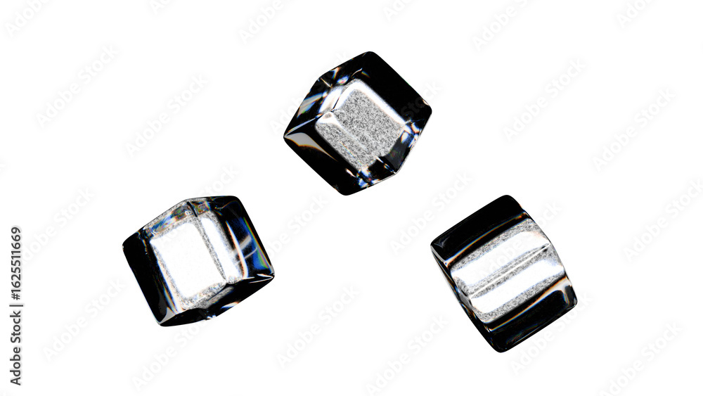 Realistic Cubes 3D Glass Render: Transparent Glass Effect with Frosted Texture Realistic Cubes 3D Glass Render: Transparent Glass Effect with Frosted Texture
