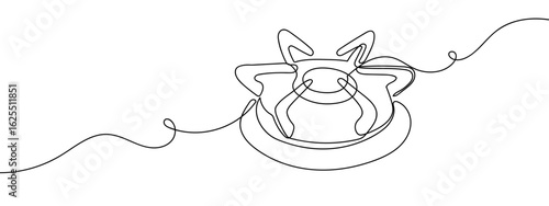 Continuous line vector of gas stove, gas burner, gas jet  isolated on transparent background, editable stroke