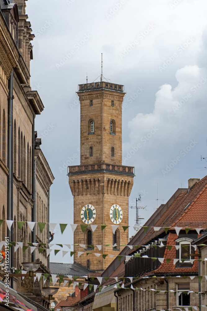 Naklejka premium Altstadt von Fürth mit Rathausturm