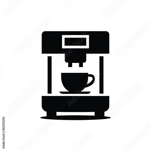 Coffee maker machine vector illustration for coffee shop and cafe simple black and white icon design silhouette