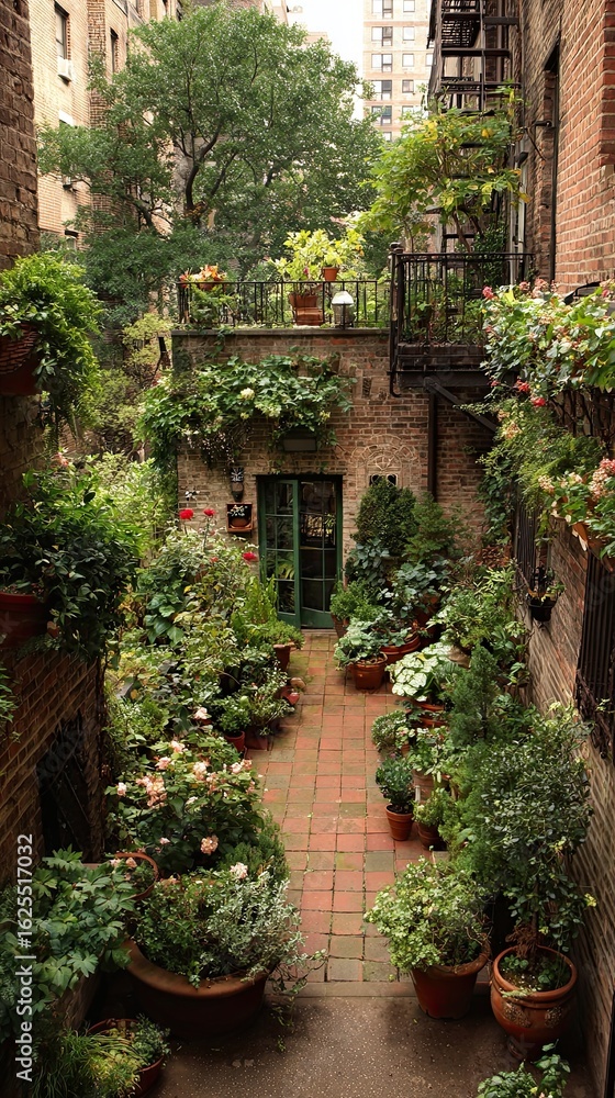 Fototapeta premium Urban garden courtyard design