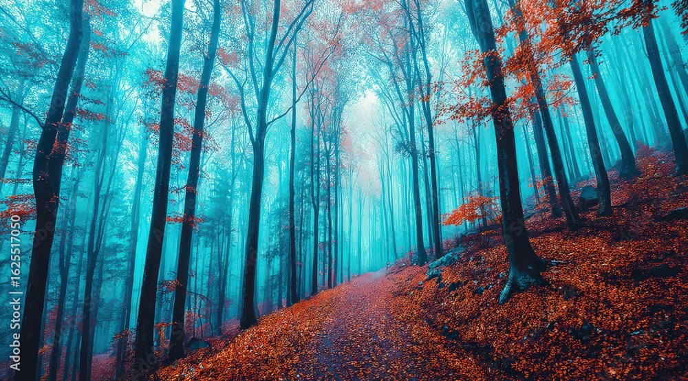 Naklejka premium Pixel Art Autumn Forest Path