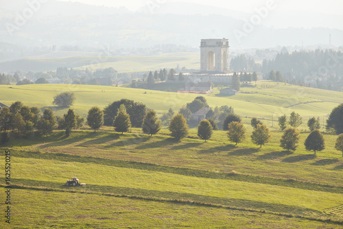 Asiago war memorial at sunset