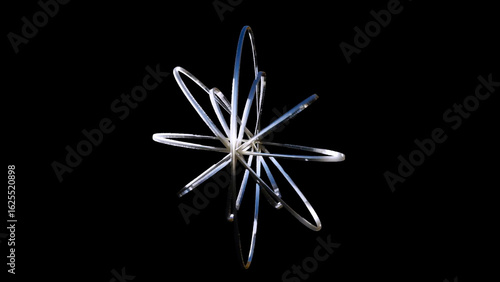Εκτύπωση καμβά high quality 3D digital art render: silver rings [ancient gyro relic]