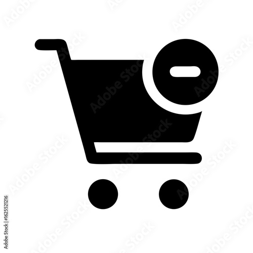 Cart remove solid icon vector illustration