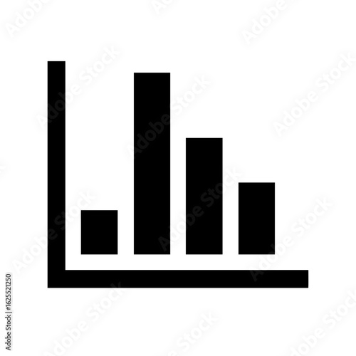 Chart histogram solid icon vector illustration