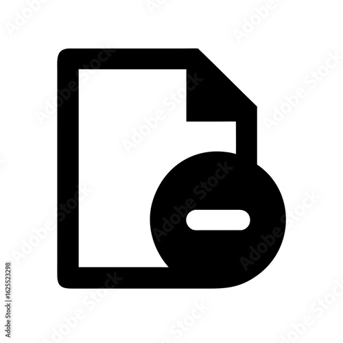 File minus solid icon vector illustration