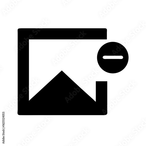 Image minus solid icon vector illustration