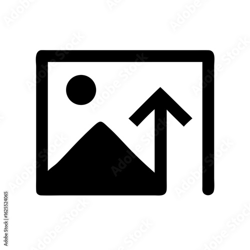 Image upload solid icon vector illustration