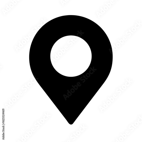 Map pin remove solid icon vector illustration