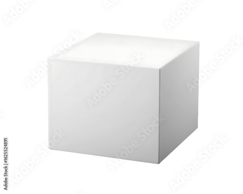 White cube pedestal isolated on a transparent background